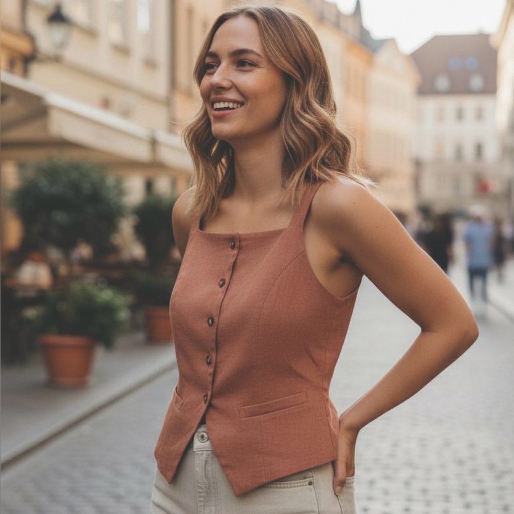 Monteau Los Angeles Rust Blouse